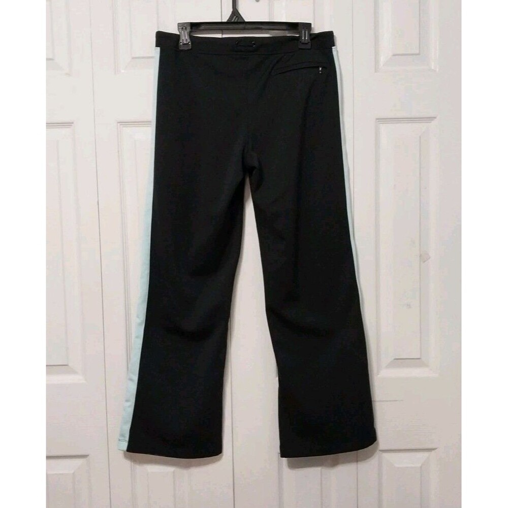 ASpire Yoga Jog Pants Straight Leg Zipper Pocket Black With Aqua Stripe Medium - Picture 2 of 4